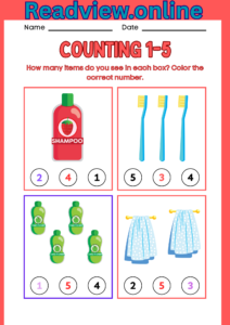 Counting and coloring activity for children