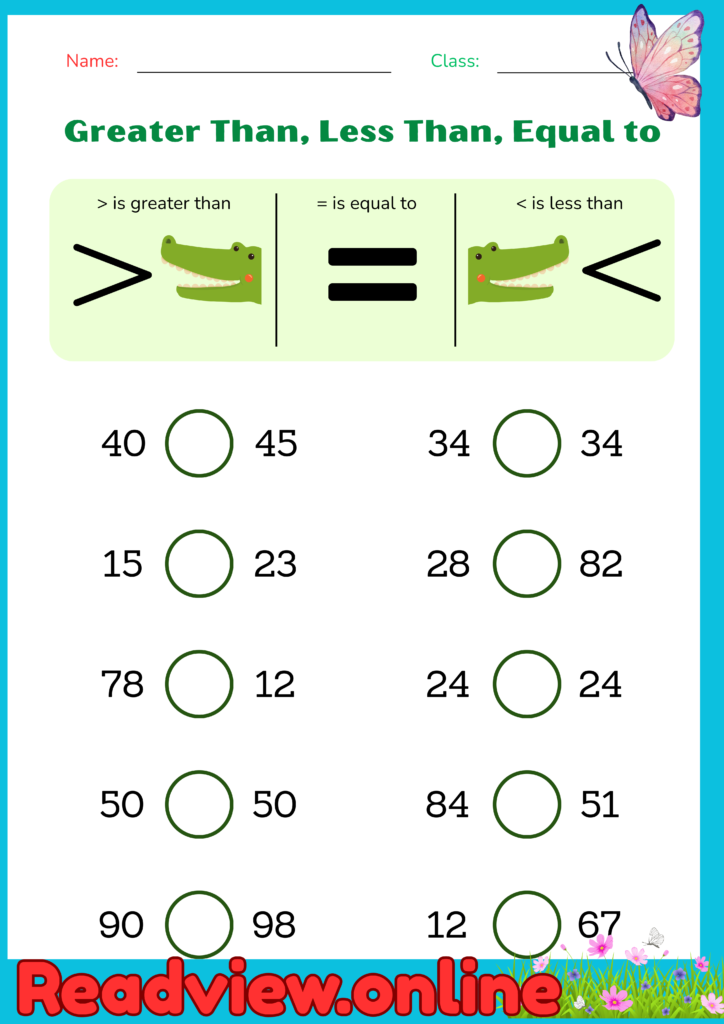 Greater than less than